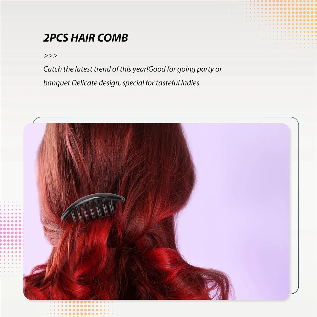 2 pezzi pettine per capelli accessori per spille in plastica donna moda donna nero