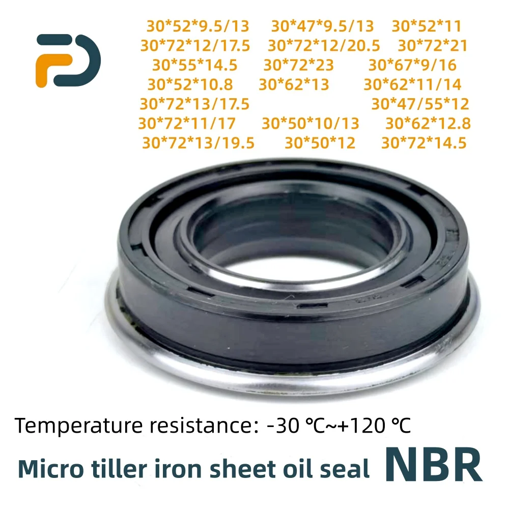 Iron Shell Shaft Oil Seal ID:30*OD:47/50/52/55/62/67/72mm Micro Tiller Accessories Agricultural Machinery Anti Mud Seal O-Tool
