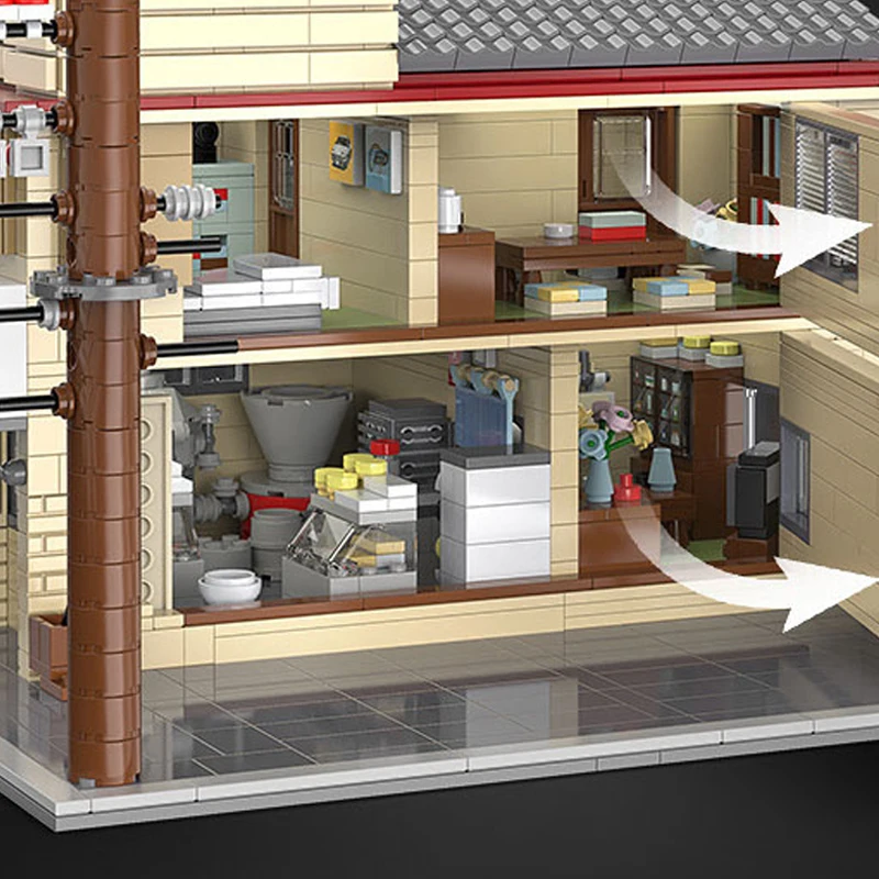 1908PCS Tofu Shop Movie Buildings Sets City Store Architecture Modular Building Block Assembly Model Kit DIY Toys Adults Gift ﻿