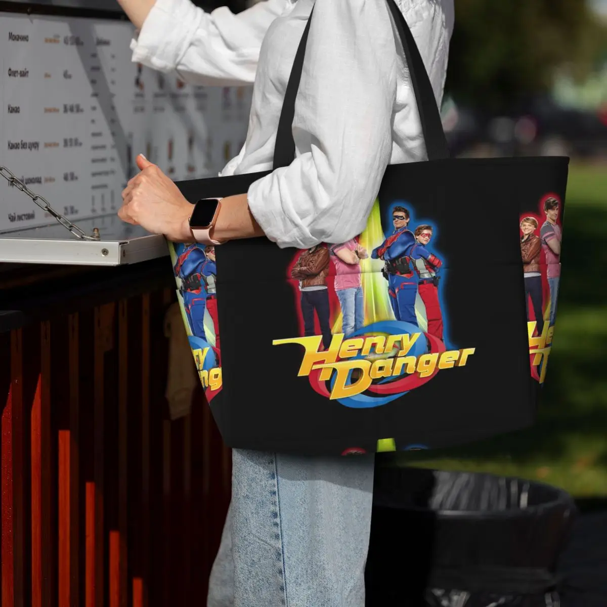 

Henry Danger Secret Identities Beach Tote Bag Sport Gym Yoga Duffle Large Tote Bag Women Travel Bag Fitness bag