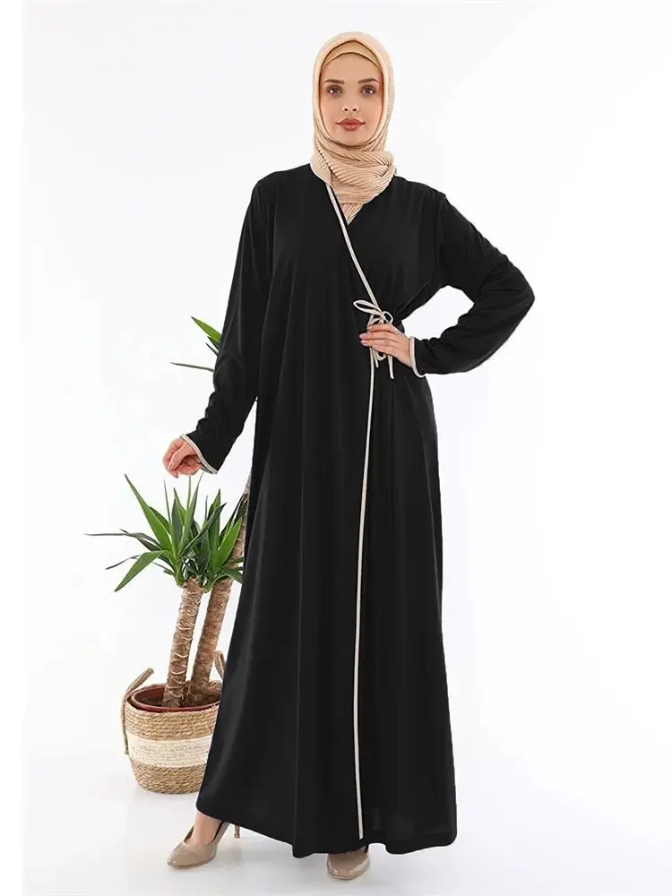 

Ramadan Eid Closed Modest Black Abaya Dubai 2024 Arabic Muslim Abayas For Women Kaftan Dresses Islamic Clothing caftan marocain