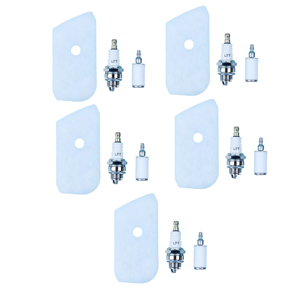 5PCS Air Fuel Filter Spark Plug Candle Tune Up Fit For Husqvarna 124L 125R 125RJ 125L 125E 128R 128L 128LD 128C Trimmer Parts