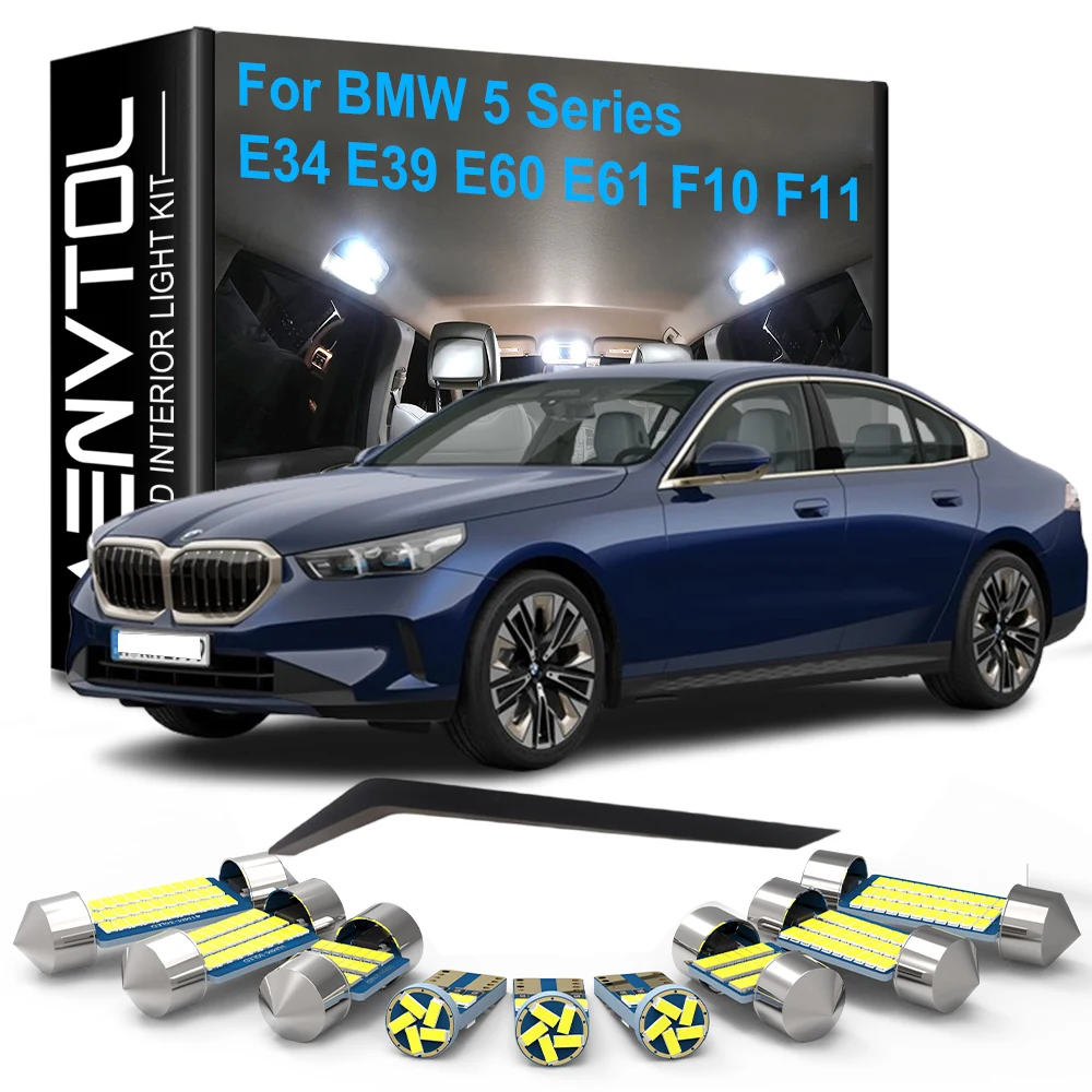 Car LED Interior Lights Canbus For BMW 5 Series E34 E39 E60 E61 F10 F11 520i 528i 530i 540i 550i Dome Trunk License Plate Lamps