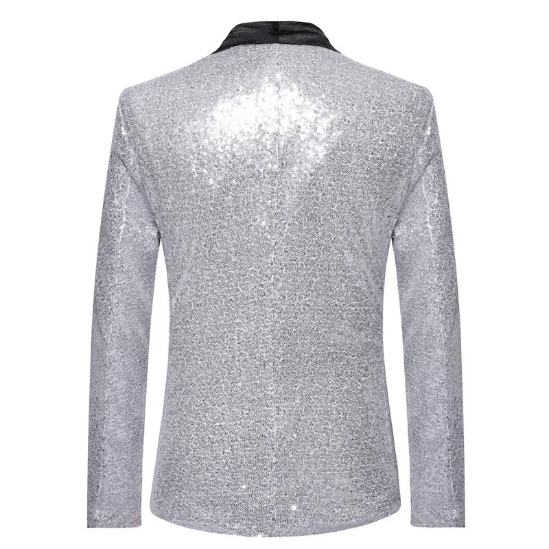 Giacca da abito con paillettes personalizzata di alta qualità personalizzata Giacca da abito slim alla moda Giacca da abito da ospite di nozze