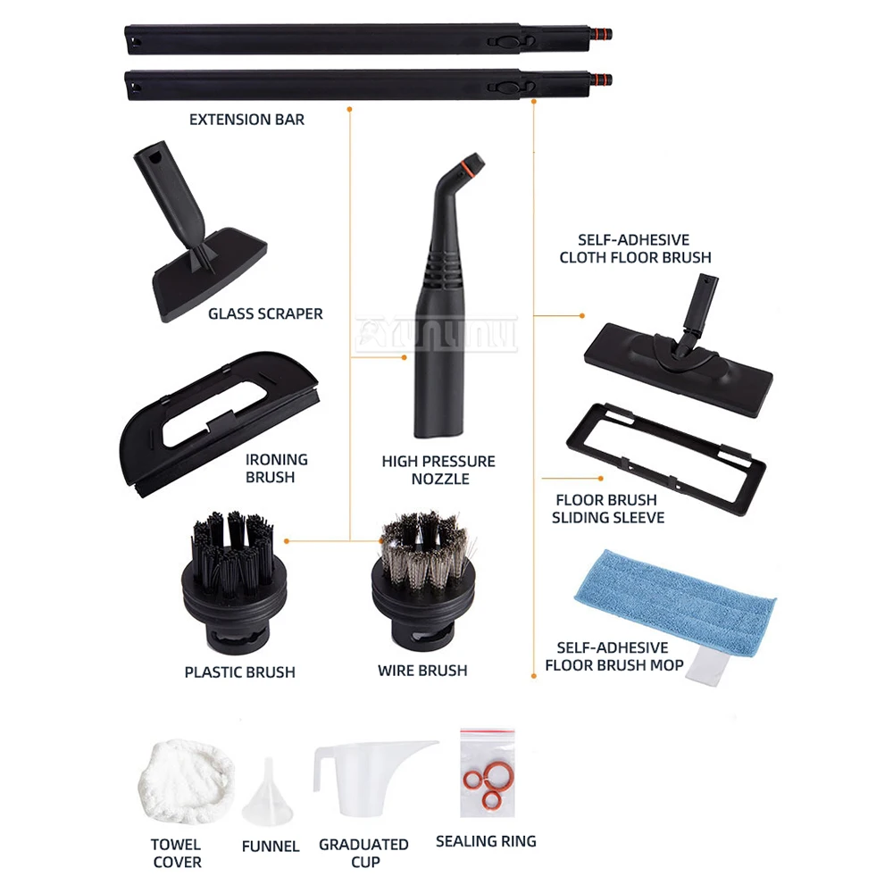 آلة التنظيف بالبخار بدرجة حرارة عالية SE8621 مع وحدة تحكم نفاثة أوتوماتيكية لتنظيف شفاط المطبخ بقوة 220 فولت
