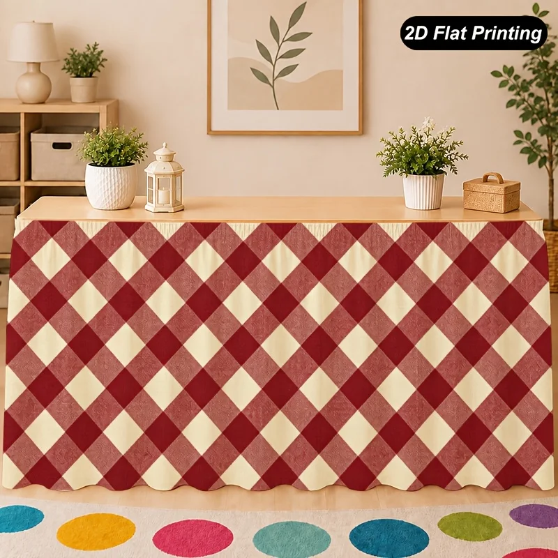 1 spring tablecloth, red alpine pattern summer dress