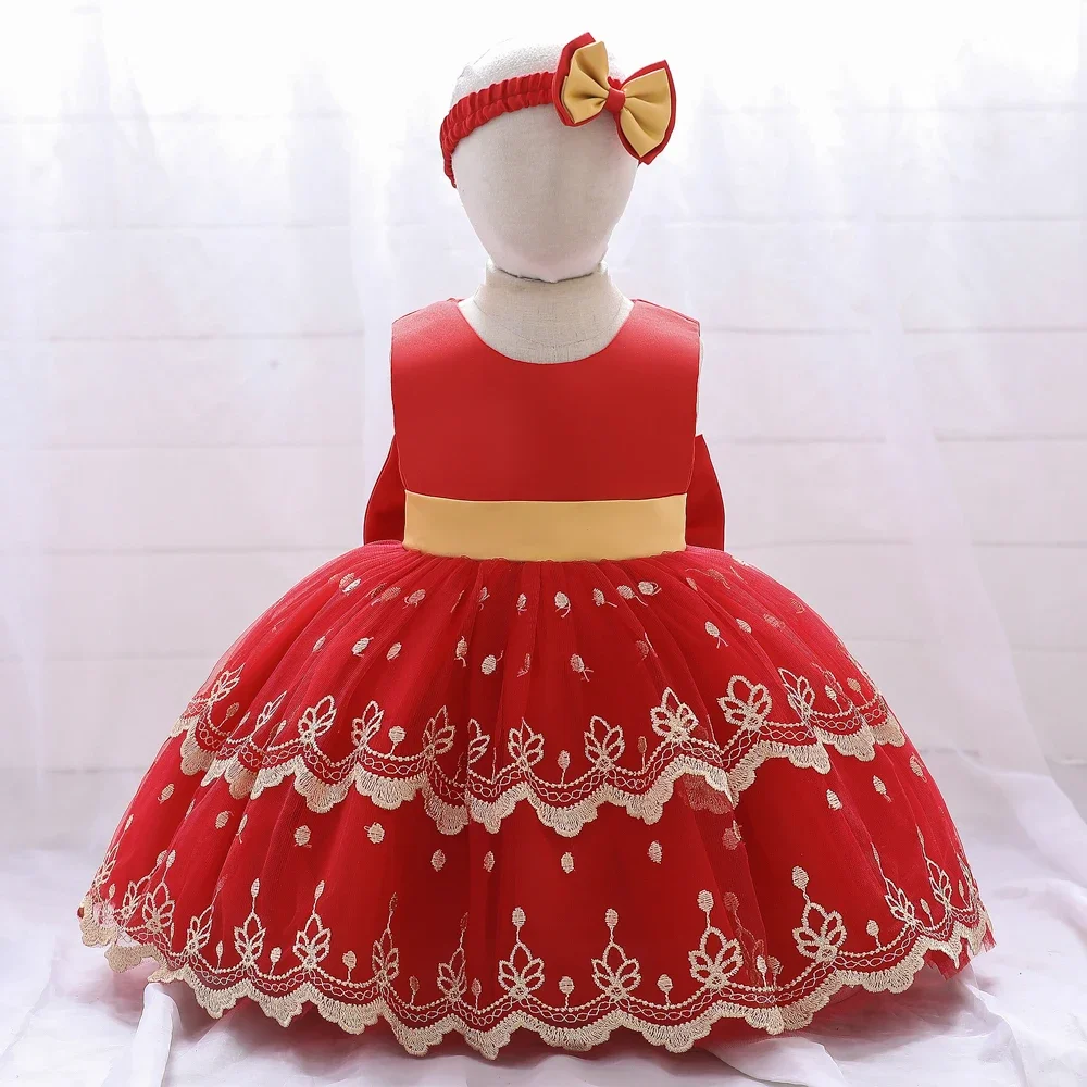 Baby Girl Wedding Dresses 6 Colors 70cm-120cm Party Dress Birthday Children Embroidery Vestidos Performance Skirt Princess