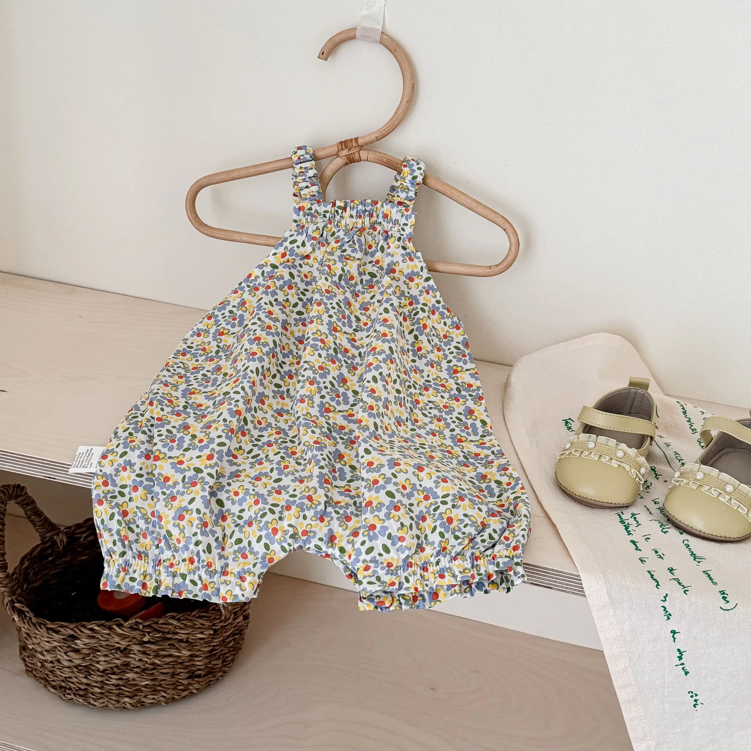 Summer baby girl floral camisole cute jumpsuit