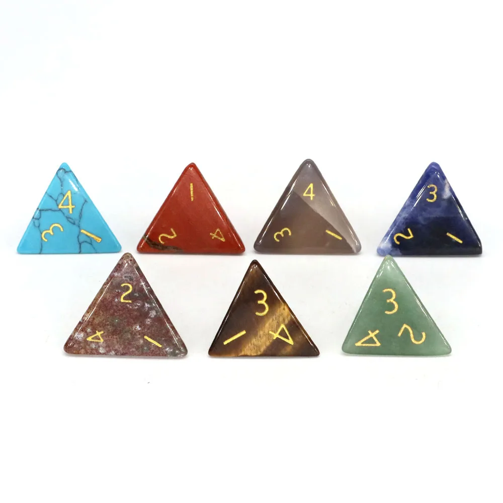 Polyhedral Dice 7 Stones Set Natural Crystal Healing Gems For Witchcraft Dungeon and Dragons Board Game Energy Chakra Home Decor