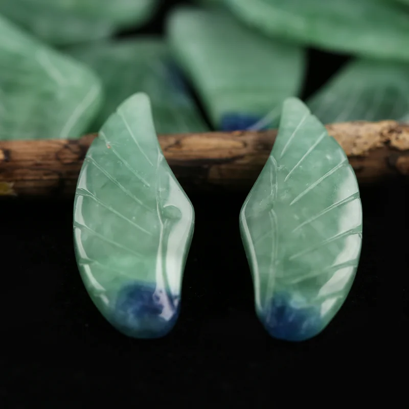 B&F Earrings Bead White Green Onyx - Wing Earrings Natural Stone jewelry accessories Handmade Jewerly