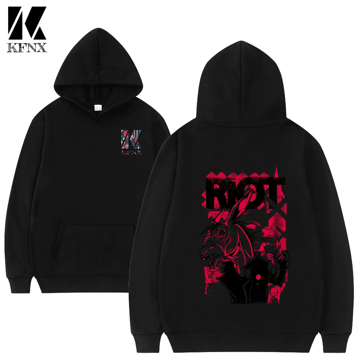 

Men sports hoodie fashion letter print pattern sweatshirt loose casual Harajuku hooded pullover sportswear KFNX new autumn style