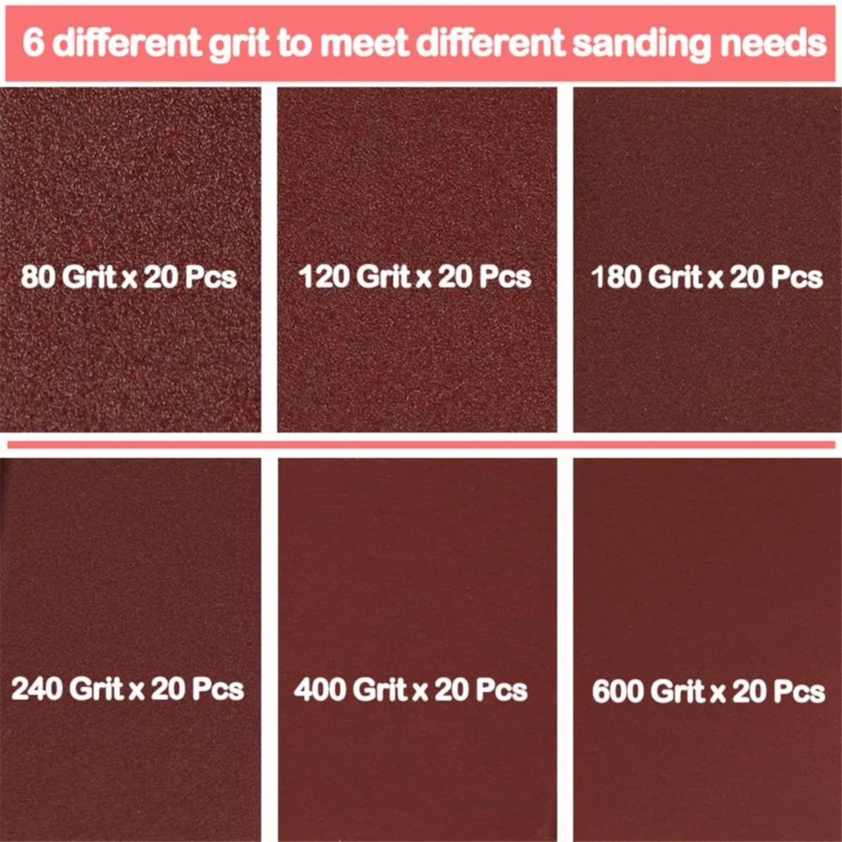 A002 120Pcs 800 Grit Micro-Detail Sander Paper Kit 3.5 X 1.2in Hook and Loop Sandpaper Strips Detail Sander Refills Finishing