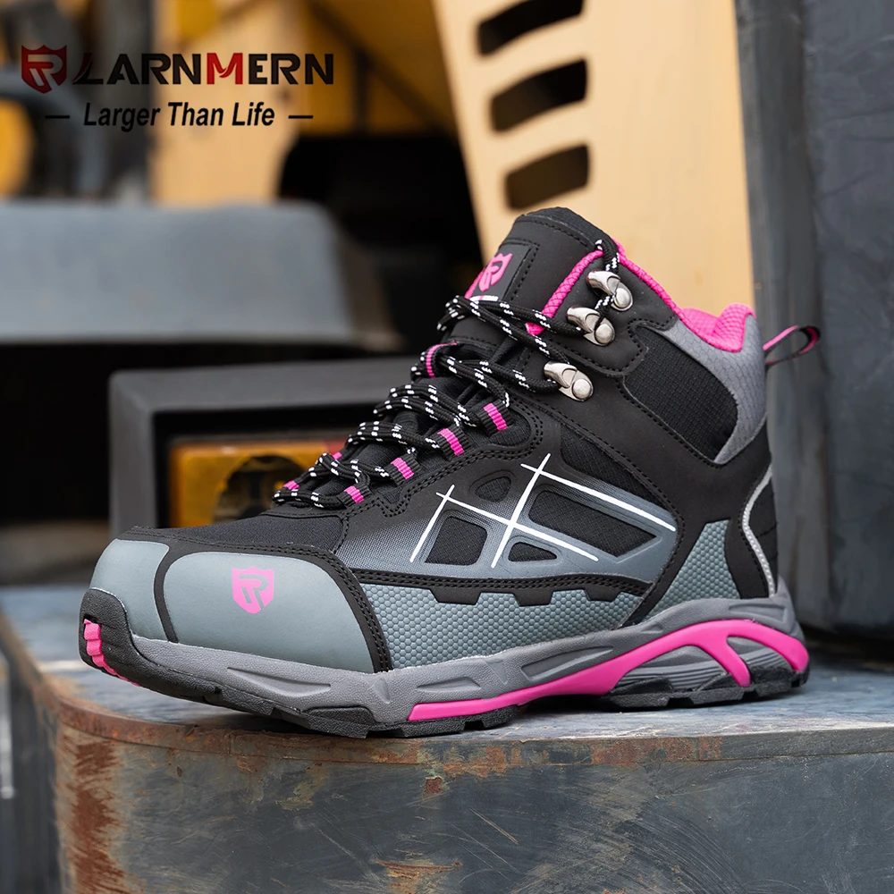 LARNMERN Women's Steel Toe Safety Work Boots Shoe Men Non Slip Shoes for Man Anti-puncture Anti-static Protective Safety Boots