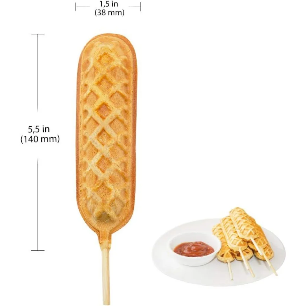 Waffle HAOYUNMA, fabricante de cães de milho com painel vermelho para negócios, waffles de aço inoxidável, 110V