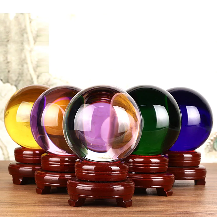 

Amethyst ball ornament yellow pink transparent round ball wealth attraction living room relocation new home decoration