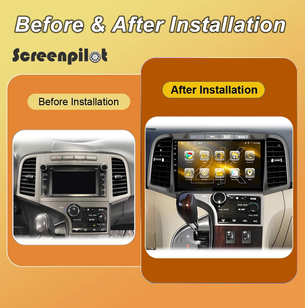 Android 16 Car Radio Stereo For Toyota Venza 2008 2009 2010 2011 2012 2013 2014 2015 2016 Wireless Carplay Auto 2K QLED Stereo