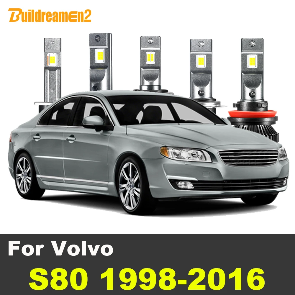 2 Pieces 100W 20000LM LED Headlight For Volvo S80 Sedan 1998-2016 Error Free Car Front Head Light Lamp High Low Beam