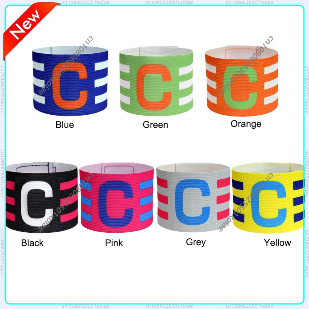 

Футбольная капитанская повязка на руку, регулируемая, с прозрачной полосой и иконкой, на липучке, для футбольного капитана