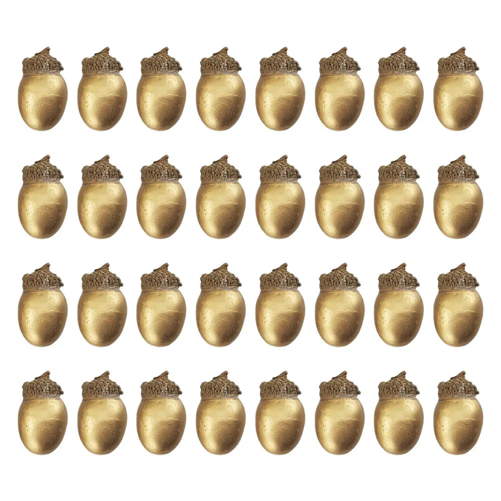 

50pcs Artificial Acorn Decorations Lifelike Simulated Chestnut For Diy Christmas Party Home Festival Table Decoration Photo