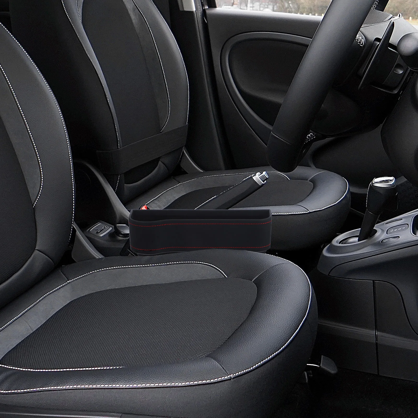 

Car Main Driver Seat Gap Filler Organizer Pocket Black Impact Resistant Drop Catcher Storage Between Seat Console