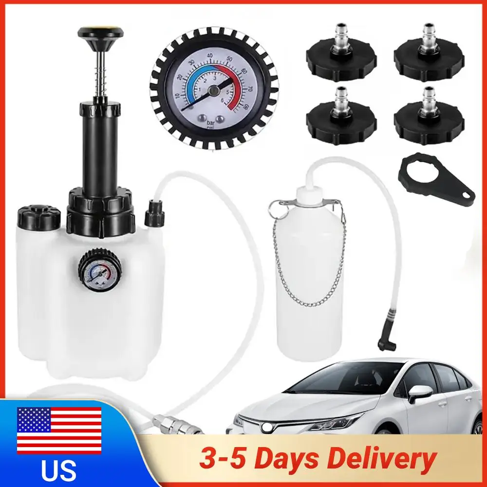 

3L Vacuum Brake Pressure Fluid Pump Leakproof W/1L Brake Fluid Bleed Bottle & 4 Adapter for Professionals Working on Vehicles