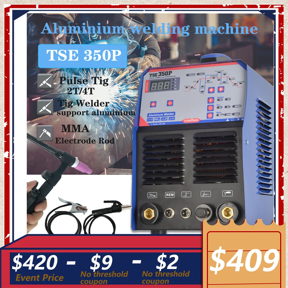 Mesin Las Aluminium 110V/220V Inverter Semi-otomatis AC DC 3 In 1 Pulse/Tig/MMA Welder Kontrol Digital