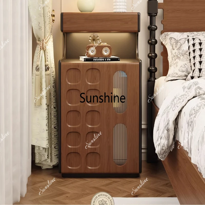 

bedside, safe, integrated household anti-theft high-end, bedroom solid wood design sense niche