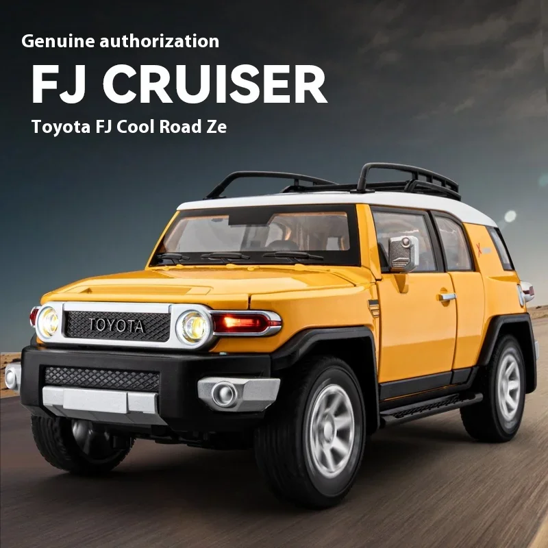 1:24 TOYOTA FJ Cruiser Off Road SUV Alloy Diecast Model Car Hobby Collection Celebrate Birthday Gift For Boyfriend Sound & Light