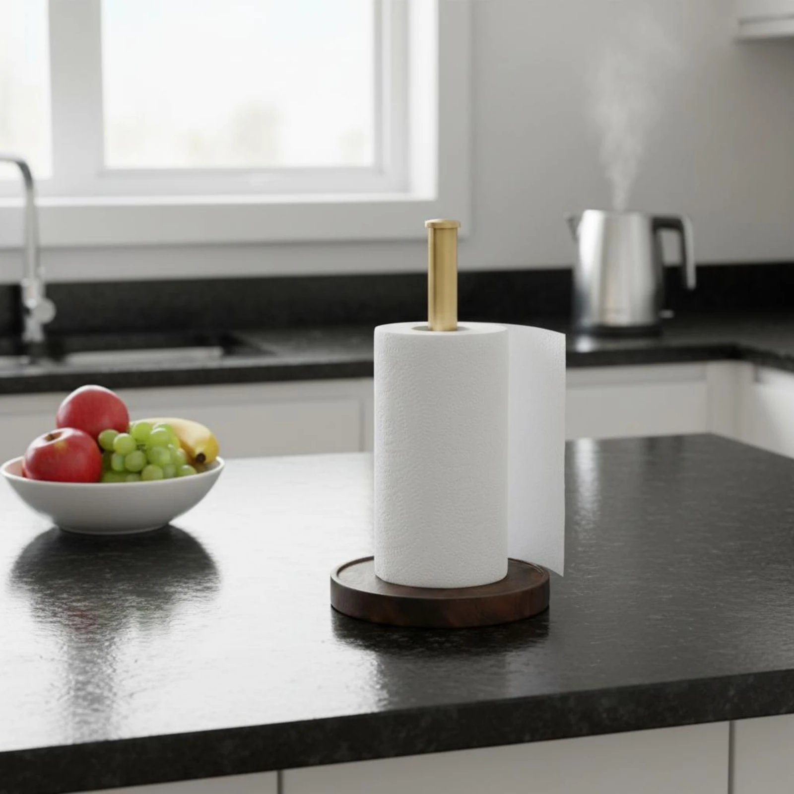 

Walnut Paper Towel Holder Decorative Standing Paper Towel Holder Kitchen Roll Dispenser Solid Wood Household Organizer