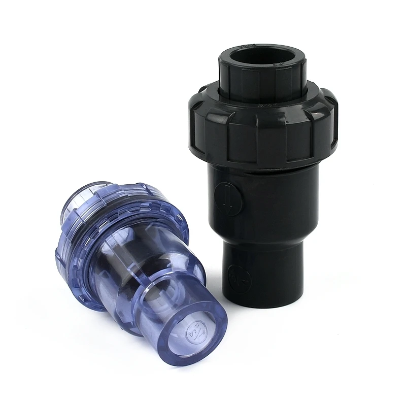 1PC 20~110mm UPVC Transparent Check Valve Fish Tank Garden Irrigation Aquarium Tube Watering Adapter Fittings PVC Pipe Connector