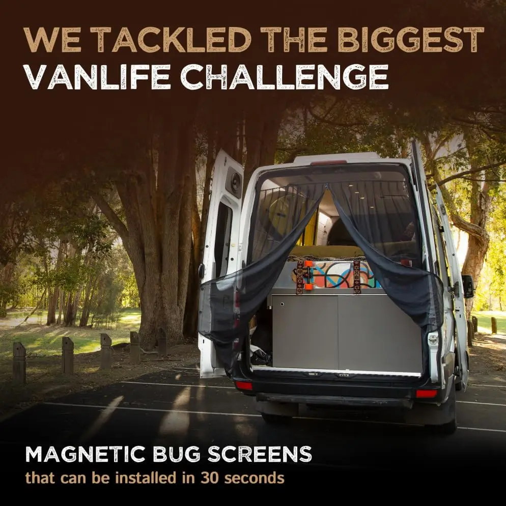 Van Bug Screen For Mid/High Roof Mercedes Sprinter Ford Transit Other Campervans Universal Size Rear Door Flyscreen Mosquito Net