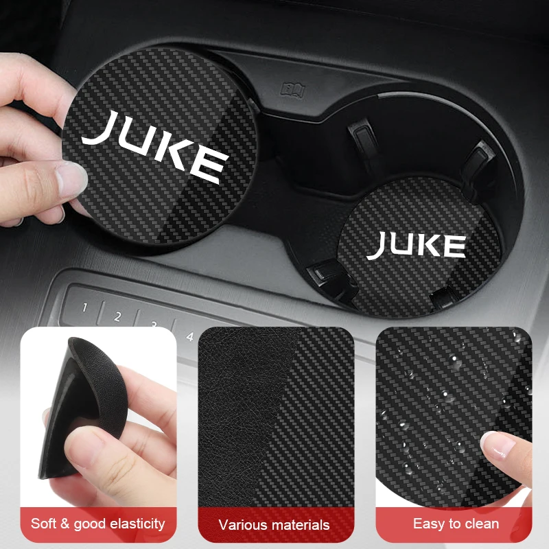 2Pcs Leather Car Cup Holder Pad for Nissan Juke F15 F16 Auto Water Bottle Coaster Anti Slip Mat Decoration Accessories image 3
