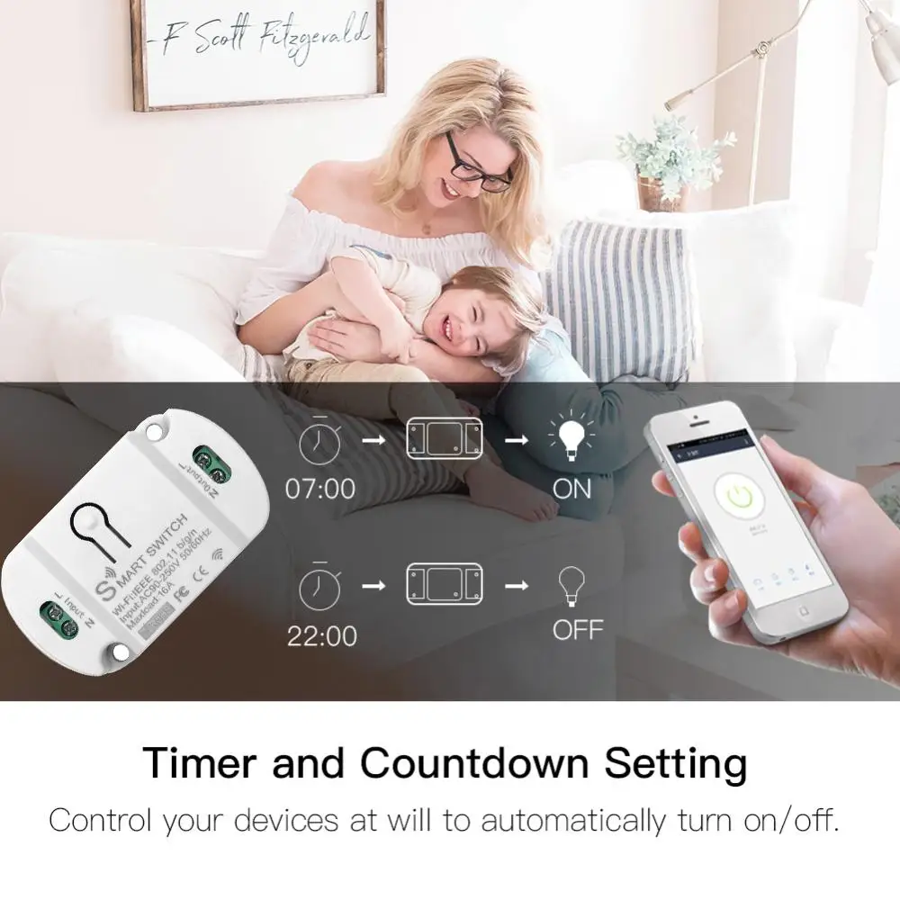 Xiaomi Tuya 16A Mini Wifi Switch Remote Control Timer Relay Automation Breaker For Smart Life Work With Alexa Google Home Alice