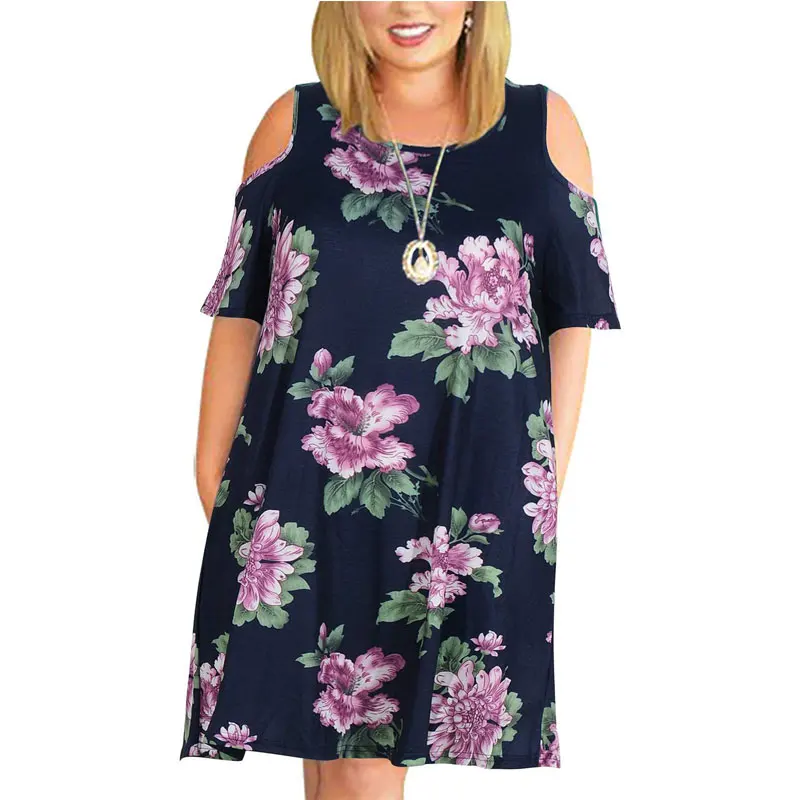 Big size 9XL Dress for Plump MM 2022 Woman Summer dress Loose plus size dresses off the shoulder women printed dress vestidos