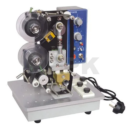 Máquina de impressão de codificação de etiquetas térmicas com data de produção de lote elétrica semiautomática da China para garrafas