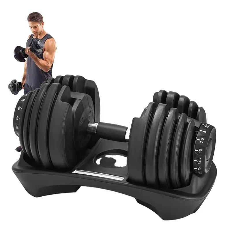 Adjustable Fitness Dumbbells Home Gym Free Weight Portable Steel Dumbbells