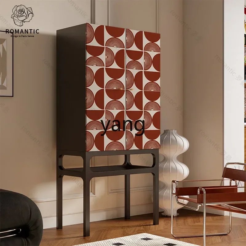 LH retro home solid wood tall cabinet dining side cabinet living room entrance multi-functional locker