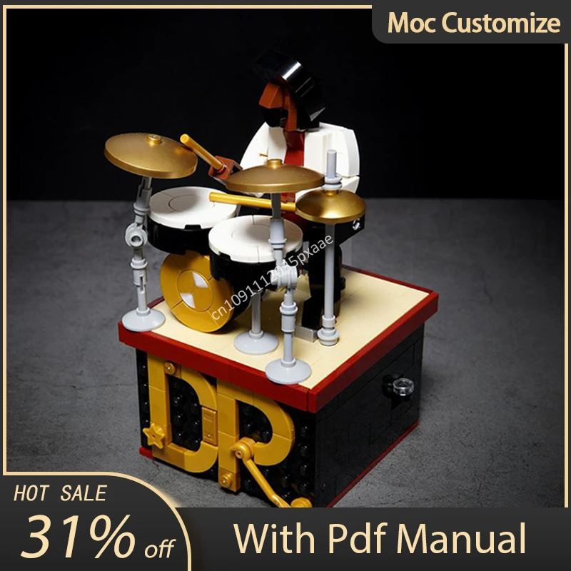 348pcs Moc Drummer Automaton Building Blocks Assembly Creativity Bricks Toys Kids Christmas Gifts