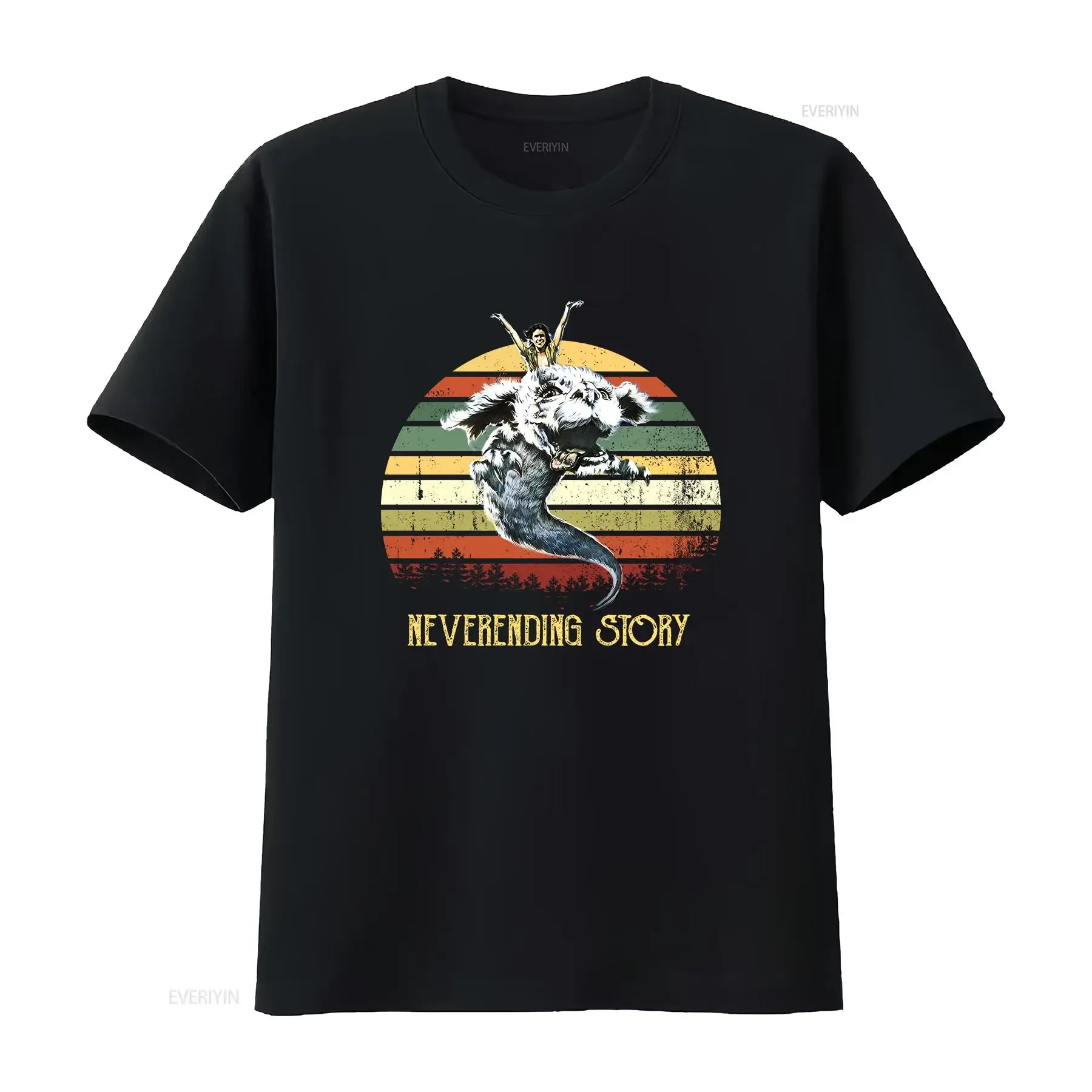 Neverending Story Fan Vintage T-Shirt Abenteuerfilm Falkor Atreyu Bastian lange oder kurze Ärmel Vintage gewaschene Streetwear