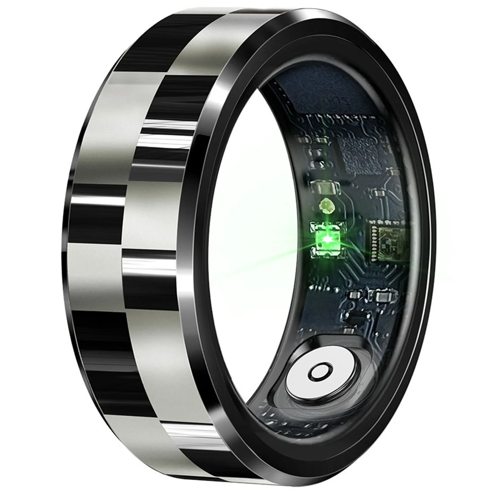 

Stainless Free Steel Smart Ring Waterproof Heart Rate Blood Pressure Oxygen Health Monitoring Remote Paging Sports Bracelet APP