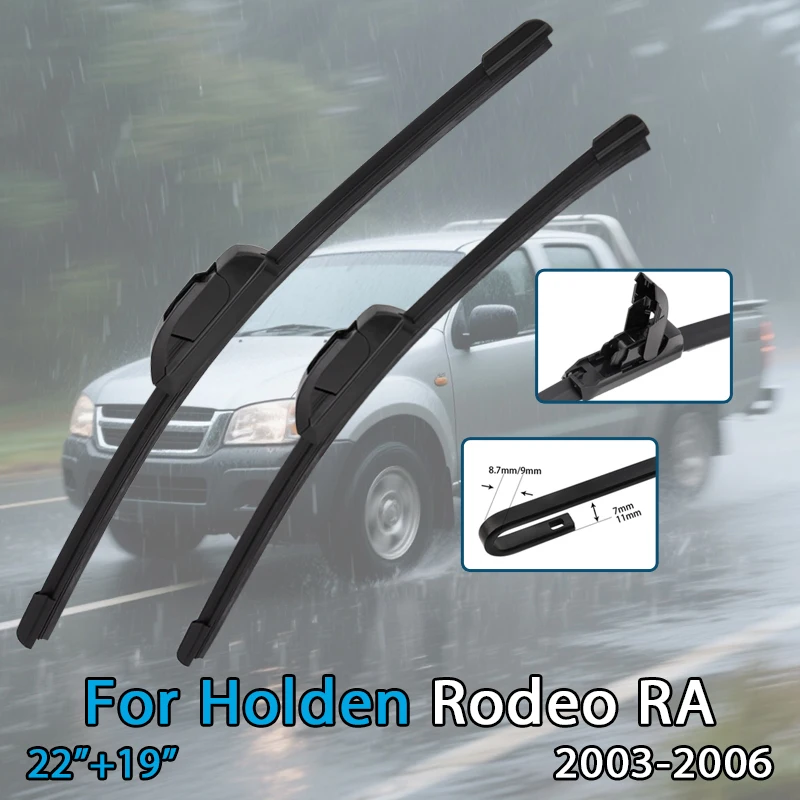 Für Holden Rodeo RA 2003-2006 22'' + 19'' Auto Wischer Klinge Front Scheibenwischer Fit U Haken arm Windschutzscheibe Auto Wischer Klingen