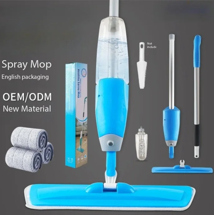 Flat spray mop lazy rotating hand-washable dry and wet dual-use household multi-functional water spray microfiber