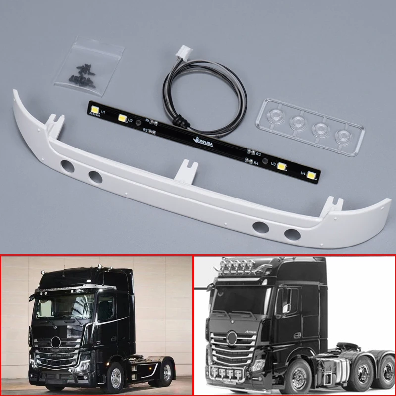 

1:14th Scale LED Plastic Sun Visor Light for Tamiya RC Truck Tipper BENZ 6X4 ACTROS 3363 1851 Car