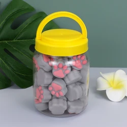 Cute Silicone Wax Oil Container, Slick Jar, Cat Paw Design Storage Box with Can, 40Pcs