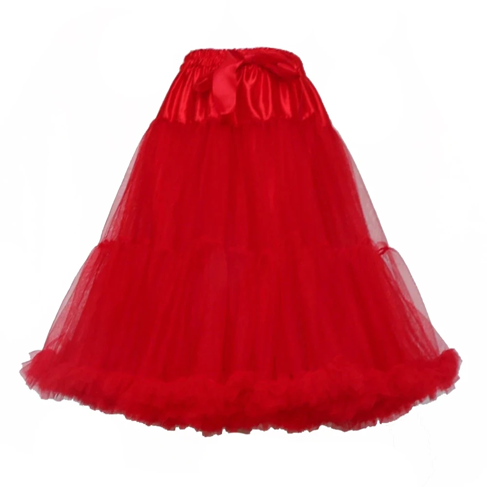 Drop Shipping Adults Tutu Skirt Women Fluffy Ballet Dance Skirts Cosplay Party Princess 3-Layered Pleated Tulle Petticoat 55CM