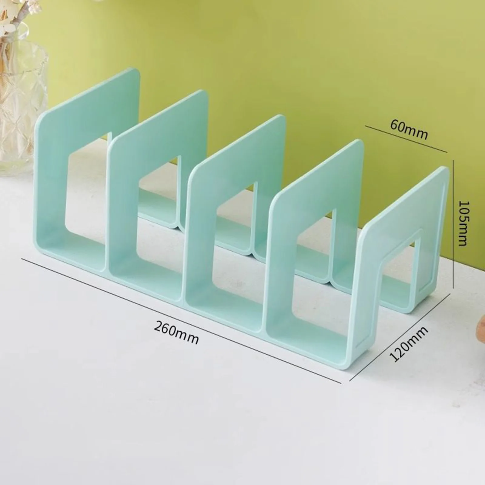 Acrylic 4-Compartment Desktop File Organizer Black Office Storage Rack Office Bookstand, Bookend, Desktop Bookshelf, Baffle