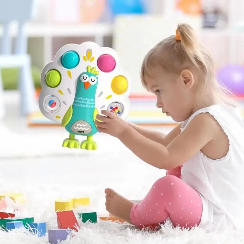 

Button Play Toys Sensory Push Toy Montessori Cognition Ability Multi Textured Press Toy Puzzle Sound Bird Shape Educational Toy