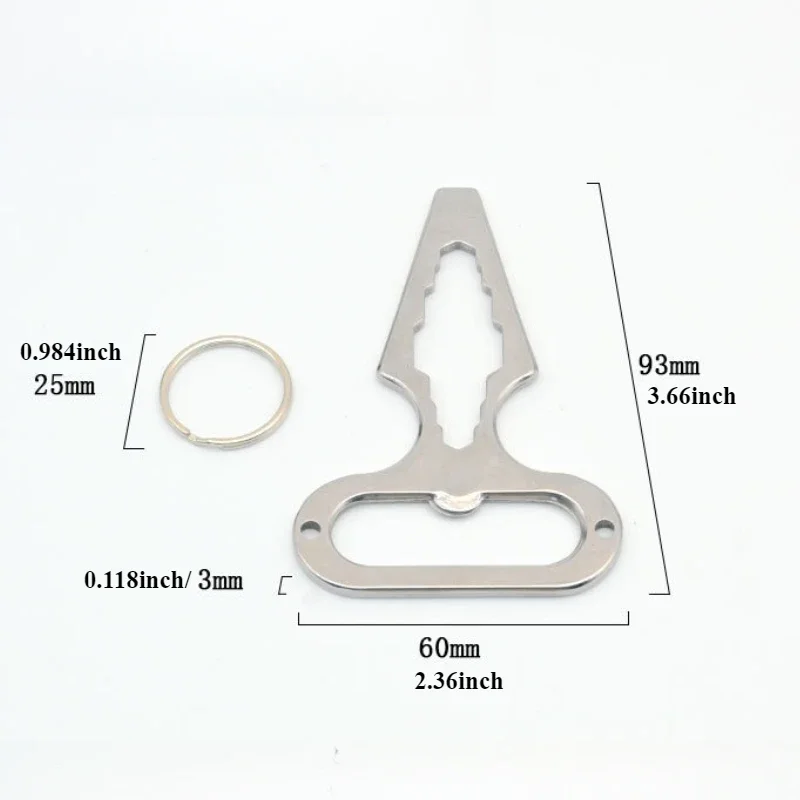 1Pc EDC Self-Defense Spike Portable Bottle Opener Keychain Outdoor Camping Supplies Stainless Steel Multifunctional Tool