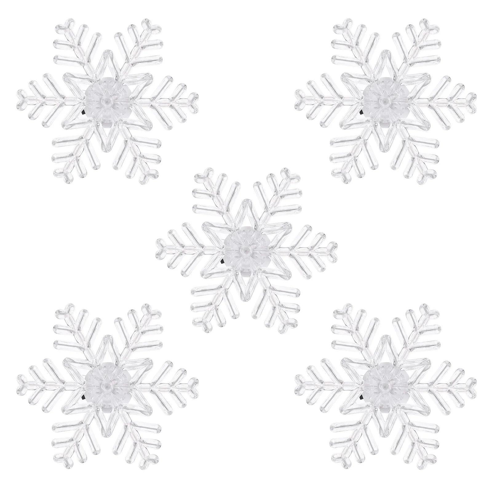 

5 Pcs Night Light Suction Cup Lamp Xmas Sucker Christmas Decor Party Lights LED Ornament Snowflake