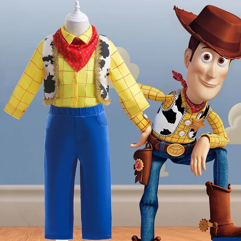 

Boys' Stage Performance Dress Set Toy Story cosplay Woody Color Collision Design Three Piece Set@0Z*